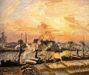 Camille Pissarro Sunset Pier oil painting artist